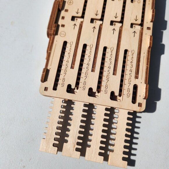 UGEARS STEM Lab 3D Addition Subtraction Math Fidget Toy Calculator Wooden Ukrain - Picture 5 of 11